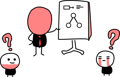 An agent presenting a project plan while two students look on
